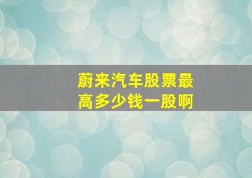 蔚来汽车股票最高多少钱一股啊