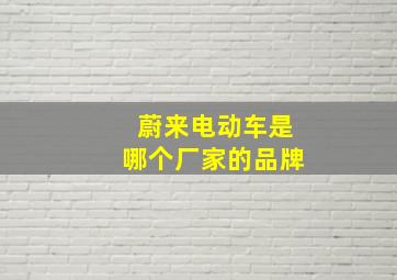 蔚来电动车是哪个厂家的品牌