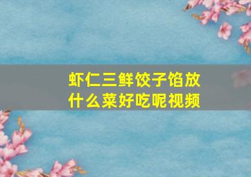 虾仁三鲜饺子馅放什么菜好吃呢视频