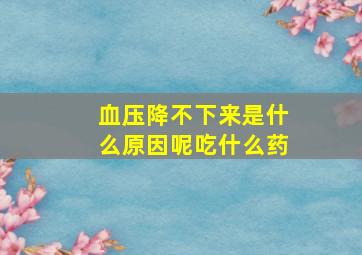 血压降不下来是什么原因呢吃什么药