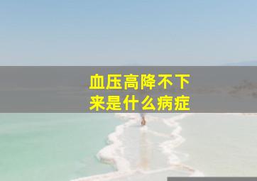 血压高降不下来是什么病症