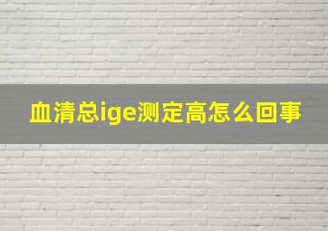 血清总ige测定高怎么回事