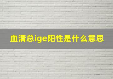 血清总ige阳性是什么意思