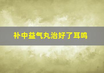 补中益气丸治好了耳鸣