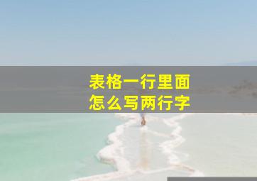 表格一行里面怎么写两行字