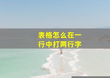 表格怎么在一行中打两行字