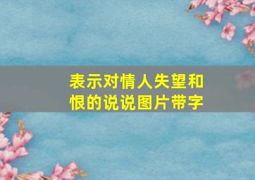 表示对情人失望和恨的说说图片带字