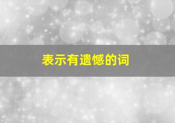 表示有遗憾的词