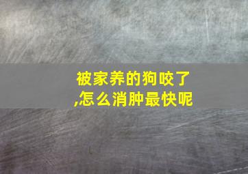 被家养的狗咬了,怎么消肿最快呢