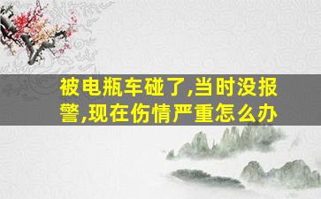 被电瓶车碰了,当时没报警,现在伤情严重怎么办