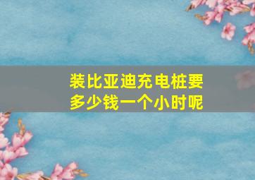 装比亚迪充电桩要多少钱一个小时呢