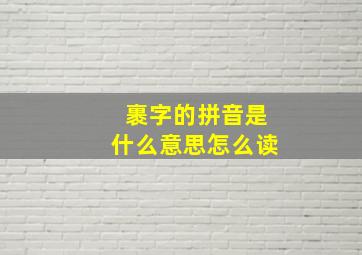 裹字的拼音是什么意思怎么读