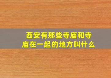 西安有那些寺庙和寺庙在一起的地方叫什么