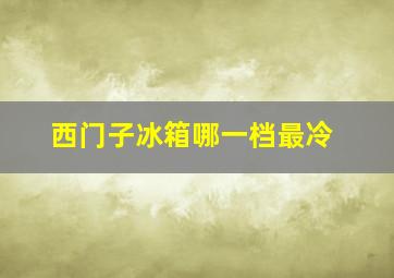 西门子冰箱哪一档最冷