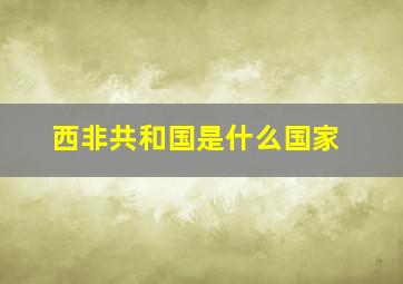 西非共和国是什么国家