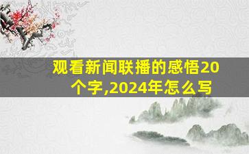 观看新闻联播的感悟20个字,2024年怎么写