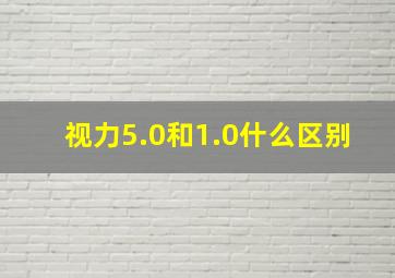 视力5.0和1.0什么区别