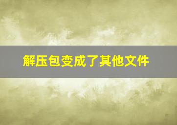 解压包变成了其他文件