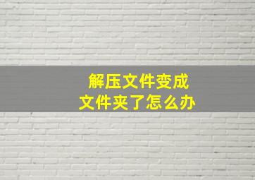 解压文件变成文件夹了怎么办