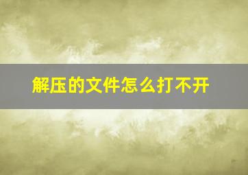 解压的文件怎么打不开