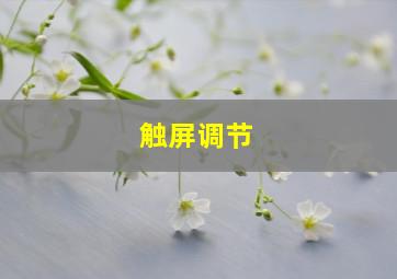 触屏调节