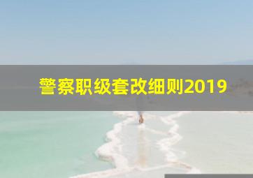 警察职级套改细则2019