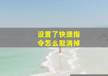 设置了快捷指令怎么取消掉