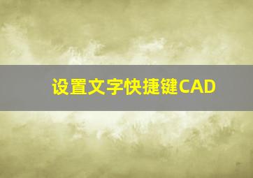 设置文字快捷键CAD