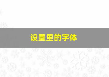 设置里的字体