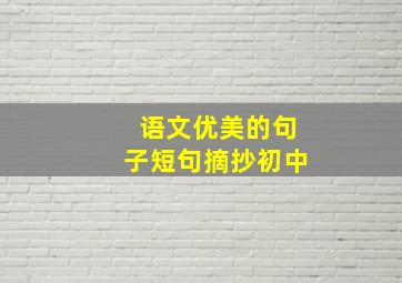 语文优美的句子短句摘抄初中