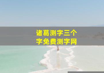 诸葛测字三个字免费测字网