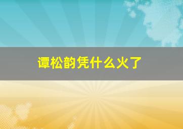 谭松韵凭什么火了