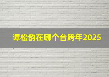 谭松韵在哪个台跨年2025