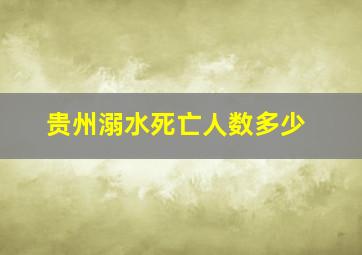 贵州溺水死亡人数多少