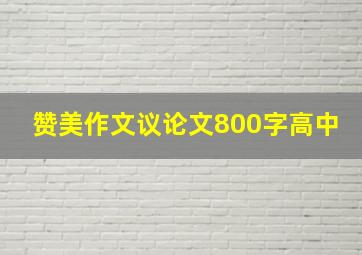 赞美作文议论文800字高中