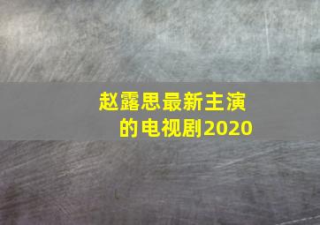 赵露思最新主演的电视剧2020