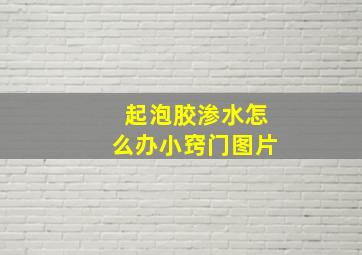 起泡胶渗水怎么办小窍门图片