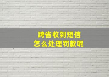 跨省收到短信怎么处理罚款呢