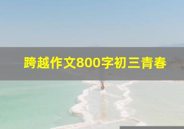 跨越作文800字初三青春