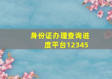 身份证办理查询进度平台12345