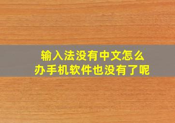 输入法没有中文怎么办手机软件也没有了呢