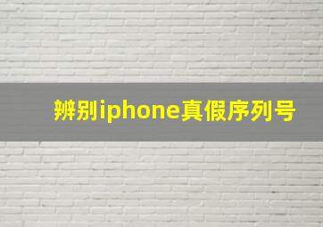 辨别iphone真假序列号