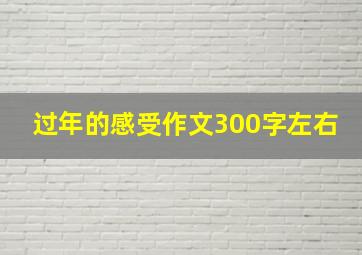 过年的感受作文300字左右