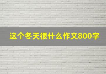 这个冬天很什么作文800字