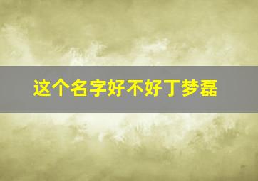 这个名字好不好丁梦磊