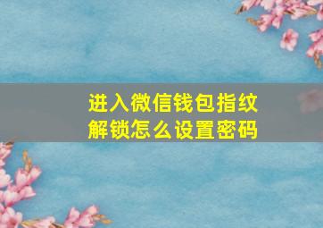 进入微信钱包指纹解锁怎么设置密码