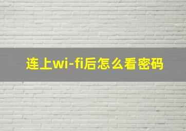 连上wi-fi后怎么看密码