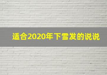 适合2020年下雪发的说说