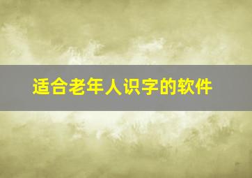 适合老年人识字的软件