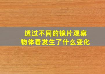 透过不同的镜片观察物体看发生了什么变化